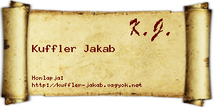 Kuffler Jakab névjegykártya